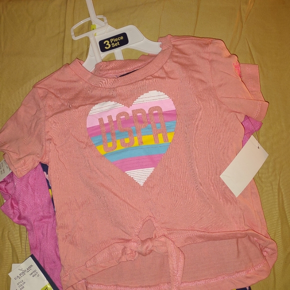 Girls 4T U.S. Polo Assn. 3 Piece Set - Picture 2 of 5